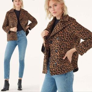 Splendid Suki Leopard Double Breasted Jacket